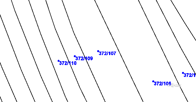 Parcela st. 372/107 v KÚ Prostějovičky, Katastrální mapa