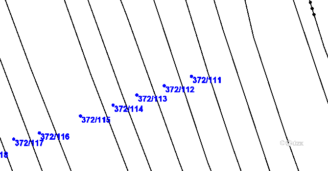 Parcela st. 372/112 v KÚ Prostějovičky, Katastrální mapa
