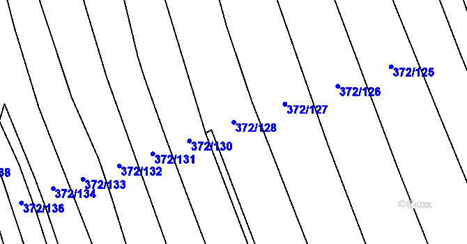 Parcela st. 372/128 v KÚ Prostějovičky, Katastrální mapa