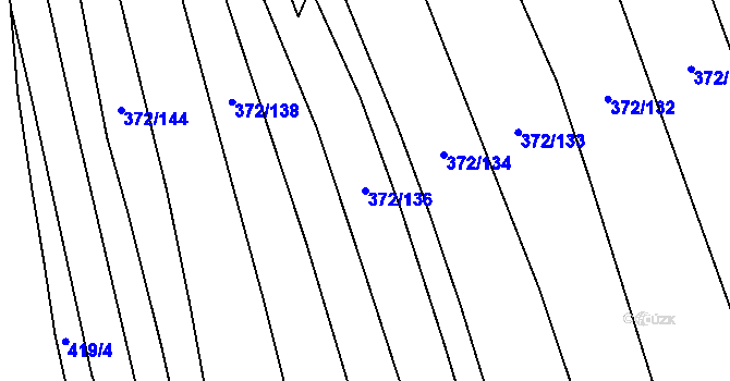 Parcela st. 372/136 v KÚ Prostějovičky, Katastrální mapa