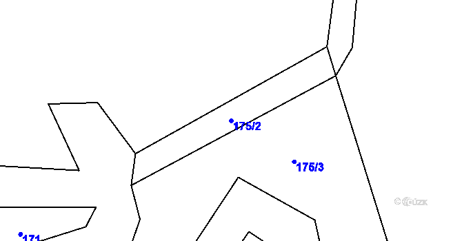 Parcela st. 175/2 v KÚ Prostiboř, Katastrální mapa
