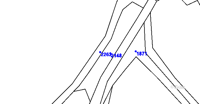 Parcela st. 2262 v KÚ Prostiboř, Katastrální mapa