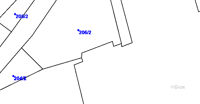 Parcela st. 206/6 v KÚ Prostiboř, Katastrální mapa