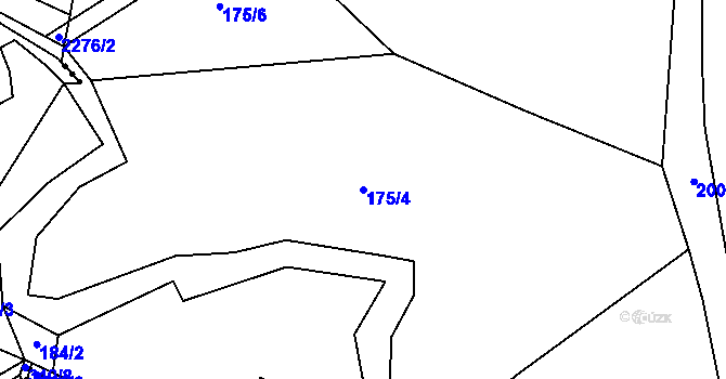 Parcela st. 175/4 v KÚ Prostiboř, Katastrální mapa
