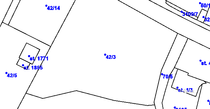 Parcela st. 42/3 v KÚ Prostřední Bečva, Katastrální mapa