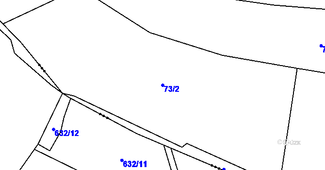 Parcela st. 73/2 v KÚ Prostřední Bečva, Katastrální mapa