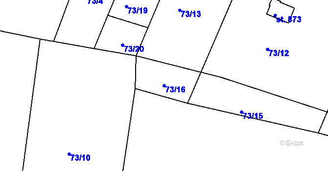 Parcela st. 73/16 v KÚ Prostřední Bečva, Katastrální mapa