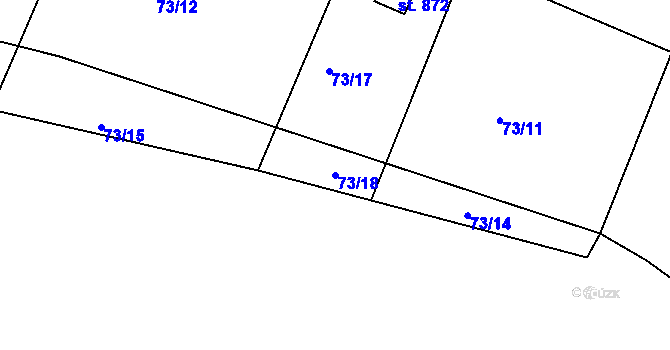 Parcela st. 73/18 v KÚ Prostřední Bečva, Katastrální mapa