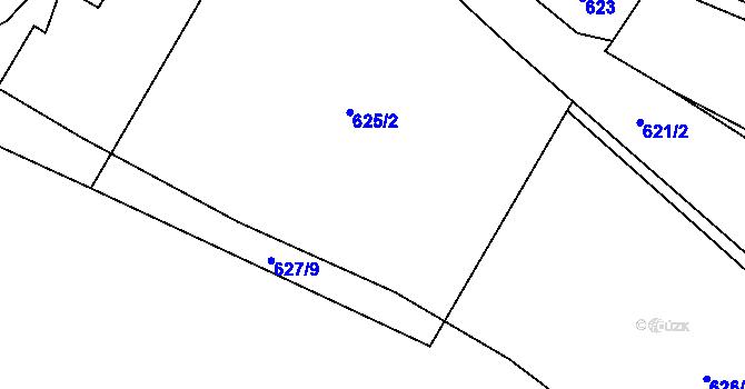 Parcela st. 626/2 v KÚ Prostřední Bečva, Katastrální mapa