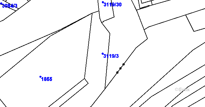 Parcela st. 3119/3 v KÚ Prostřední Bečva, Katastrální mapa