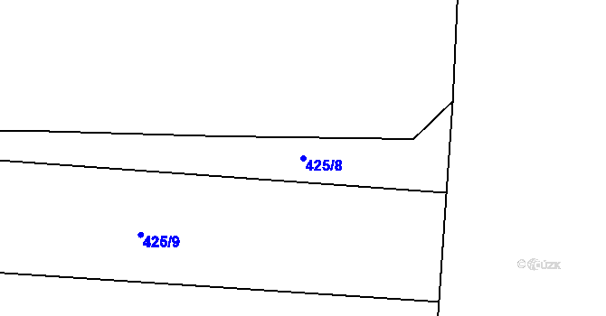 Parcela st. 425/8 v KÚ Prostřední Lhota, Katastrální mapa