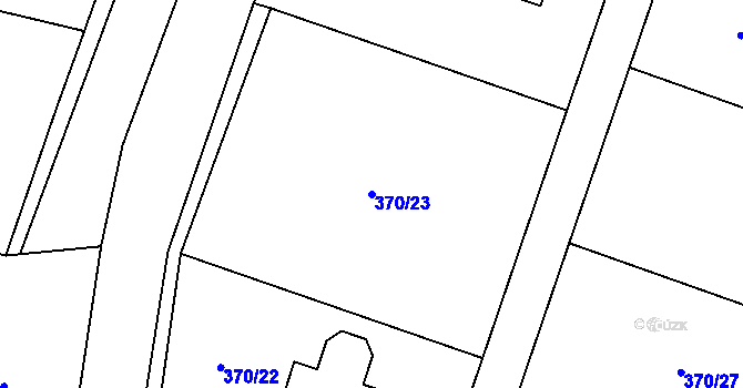 Parcela st. 370/23 v KÚ Prostřední Lhota, Katastrální mapa