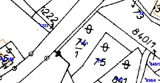 Parcela st. 74/1 v KÚ Heřmanice u Králík, Katastrální mapa