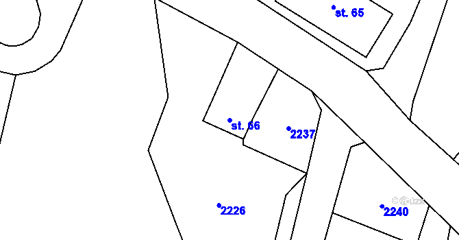 Parcela st. 66 v KÚ Prostřední Lipka, Katastrální mapa