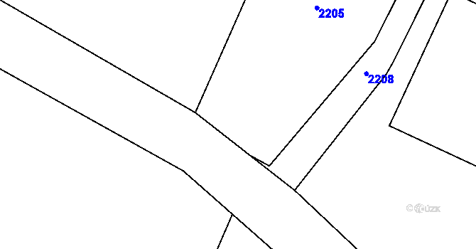 Parcela st. 69/1 v KÚ Prostřední Lipka, Katastrální mapa