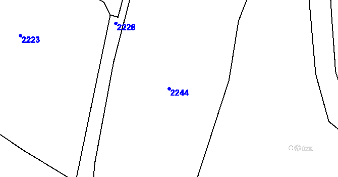 Parcela st. 2244 v KÚ Prostřední Lipka, Katastrální mapa
