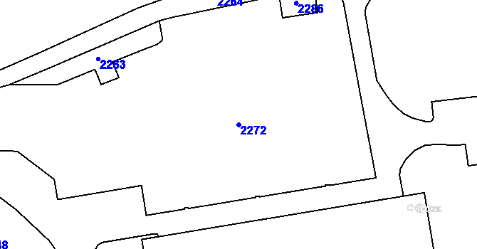 Parcela st. 2272 v KÚ Prostřední Lipka, Katastrální mapa