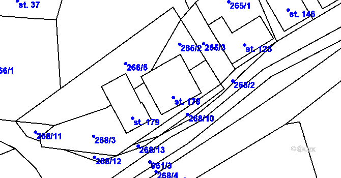 Parcela st. 83 v KÚ Prostřední Poříčí, Katastrální mapa