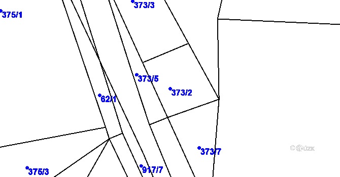 Parcela st. 373/2 v KÚ Prostřední Poříčí, Katastrální mapa