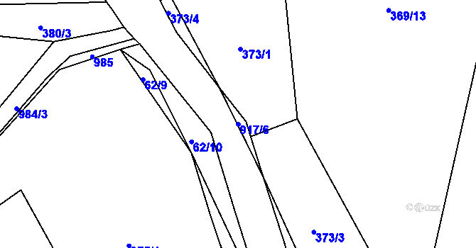 Parcela st. 917/6 v KÚ Prostřední Poříčí, Katastrální mapa