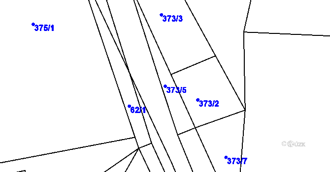Parcela st. 373/5 v KÚ Prostřední Poříčí, Katastrální mapa