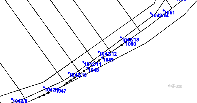 Parcela st. 1042/12 v KÚ Prostřední Poříčí, Katastrální mapa