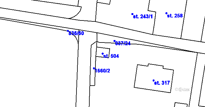 Parcela st. 504 v KÚ Protivanov, Katastrální mapa