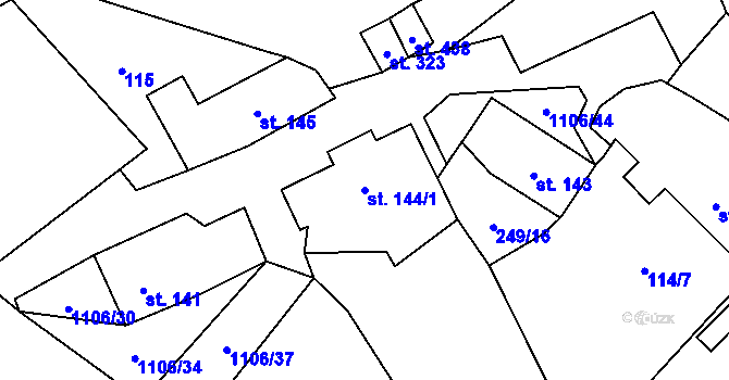 Parcela st. 144/1 v KÚ Protivanov, Katastrální mapa