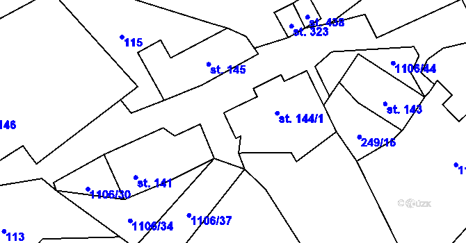Parcela st. 144/2 v KÚ Protivanov, Katastrální mapa