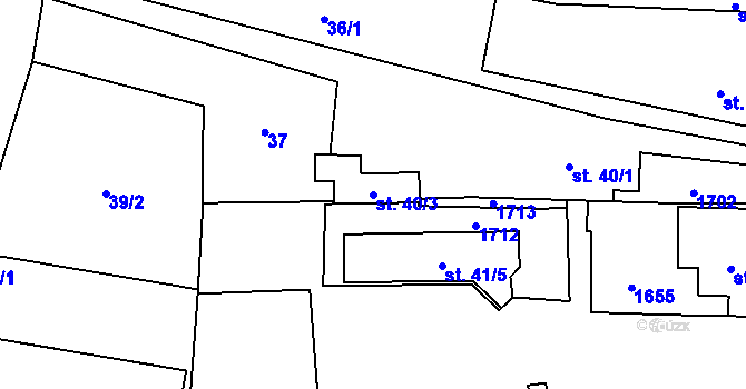 Parcela st. 40/3 v KÚ Protivanov, Katastrální mapa