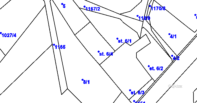 Parcela st. 6/4 v KÚ Protivanov, Katastrální mapa