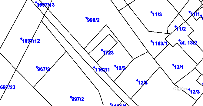 Parcela st. 17 v KÚ Protivanov, Katastrální mapa