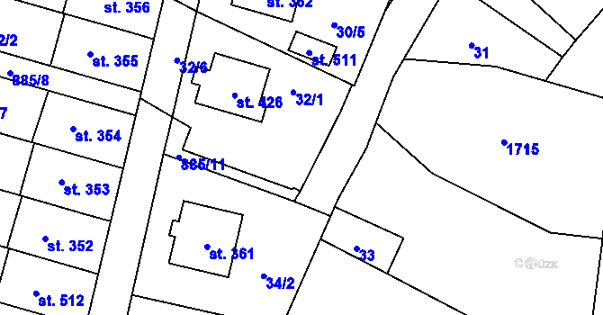Parcela st. 34 v KÚ Protivanov, Katastrální mapa