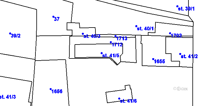 Parcela st. 41/5 v KÚ Protivanov, Katastrální mapa