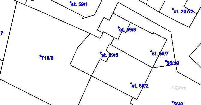 Parcela st. 59/5 v KÚ Protivanov, Katastrální mapa