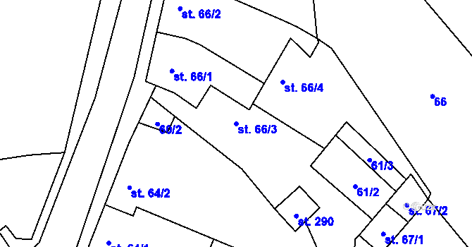 Parcela st. 66/3 v KÚ Protivanov, Katastrální mapa