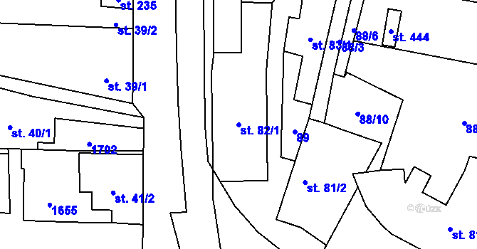 Parcela st. 82/1 v KÚ Protivanov, Katastrální mapa