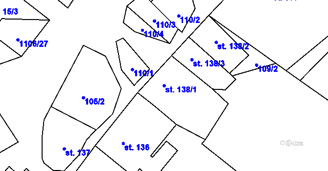 Parcela st. 138/1 v KÚ Protivanov, Katastrální mapa