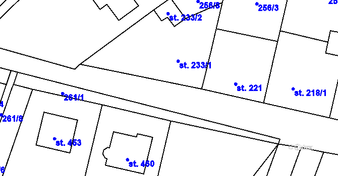 Parcela st. 233 v KÚ Protivanov, Katastrální mapa