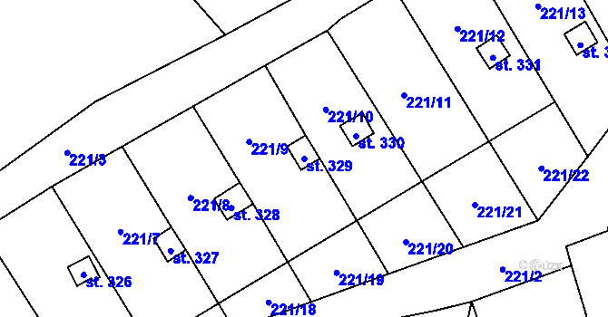 Parcela st. 329 v KÚ Protivanov, Katastrální mapa