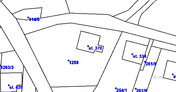 Parcela st. 370 v KÚ Protivanov, Katastrální mapa
