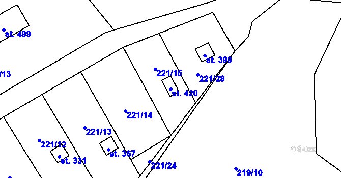 Parcela st. 420 v KÚ Protivanov, Katastrální mapa