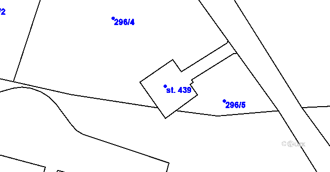 Parcela st. 439 v KÚ Protivanov, Katastrální mapa