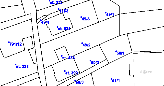 Parcela st. 49/2 v KÚ Protivanov, Katastrální mapa