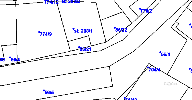 Parcela st. 56/3 v KÚ Protivanov, Katastrální mapa