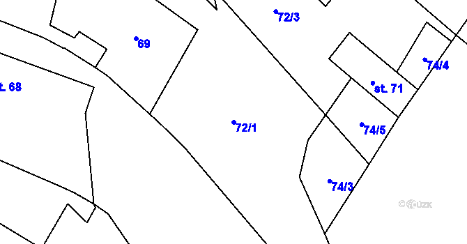 Parcela st. 72/1 v KÚ Protivanov, Katastrální mapa