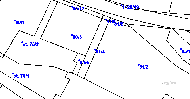 Parcela st. 81/4 v KÚ Protivanov, Katastrální mapa