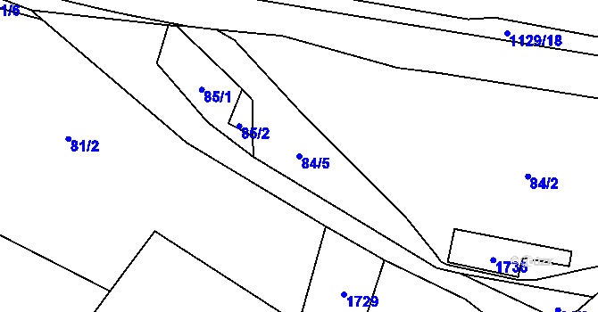 Parcela st. 84/5 v KÚ Protivanov, Katastrální mapa