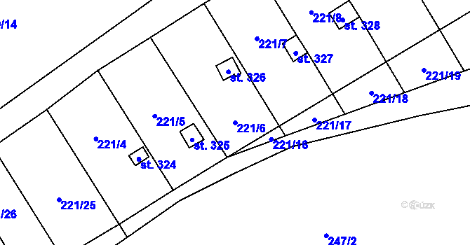 Parcela st. 221/6 v KÚ Protivanov, Katastrální mapa
