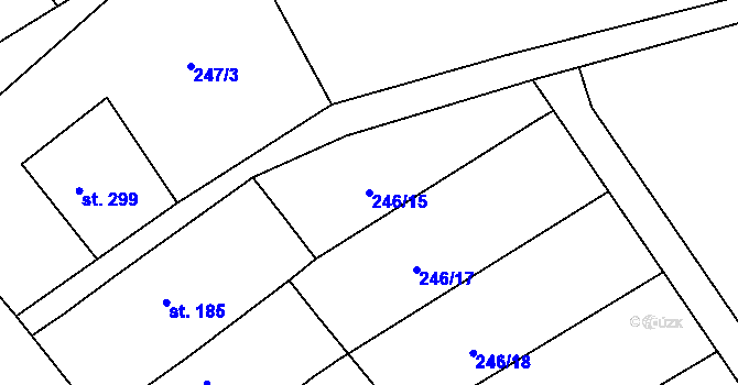 Parcela st. 246/15 v KÚ Protivanov, Katastrální mapa